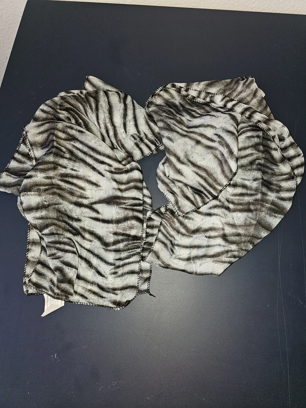 2 Animal Print Sheer Scarves Brown Black Y2K Skinny Scarf Set